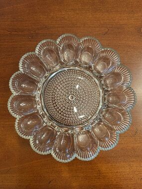 Vintage Indiana Glass "Hobnail" Deviled Egg Platter